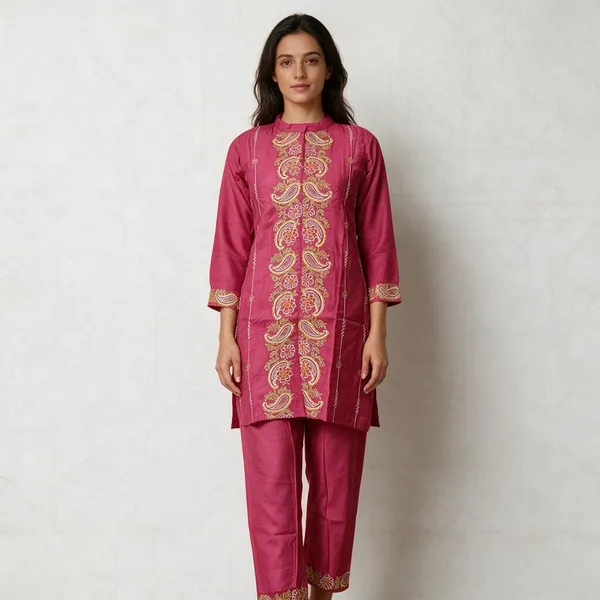 Pink_Rayon_Embroidered_Straight_Kurta_Set_For_Women