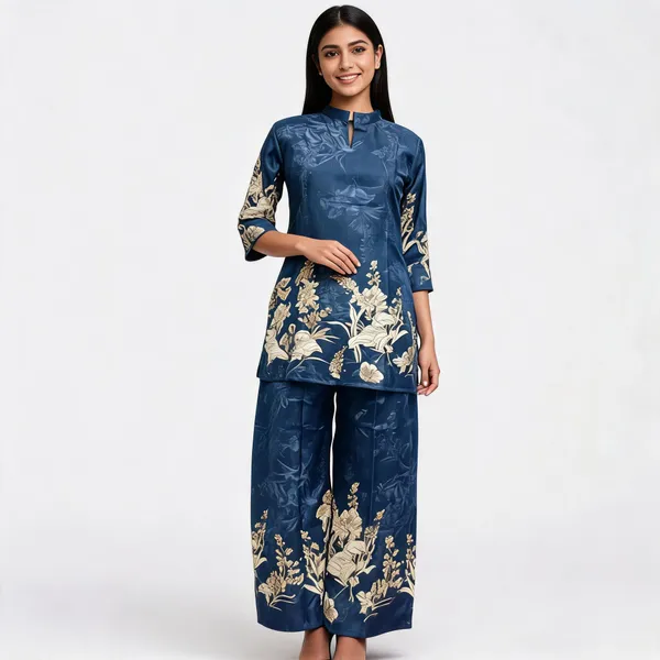 Blue_Cotton_Floral_Print_Straight_Kurta_Set_For_Women
