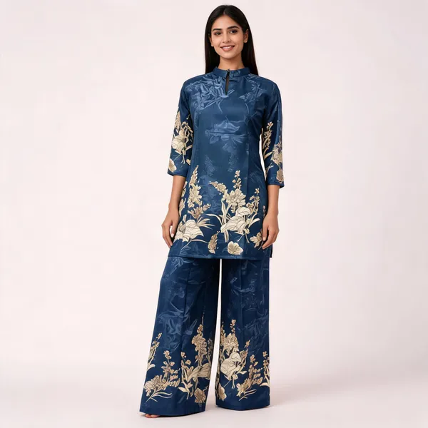 Blue_Cotton_Floral_Print_Straight_Kurta_Set_For_Women