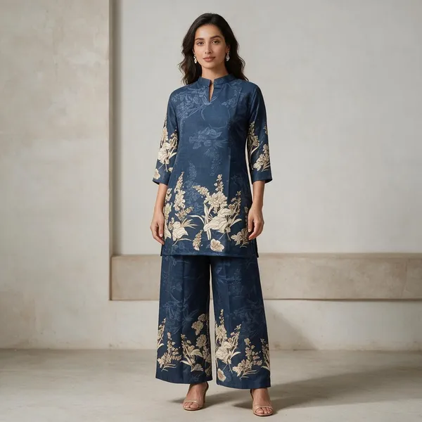 Blue_Cotton_Floral_Print_Straight_Kurta_Set_For_Women