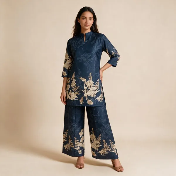 Blue_Cotton_Floral_Print_Straight_Kurta_Set_For_Women