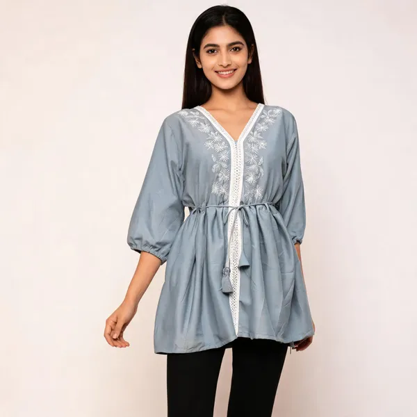 Grey_Roman_Silk_Flared_Tunic_Top_For_Women