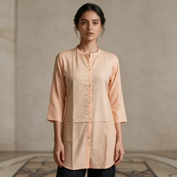 Peach_Silk_Blend_Straight_Kurta_For_Women