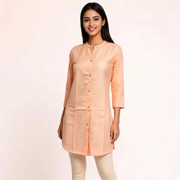 Peach_Silk_Blend_Straight_Kurta_For_Women