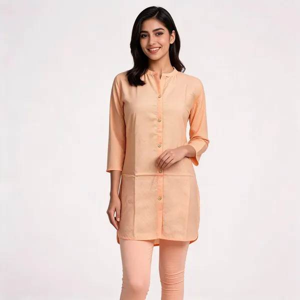 Peach_Silk_Blend_Straight_Kurta_For_Women