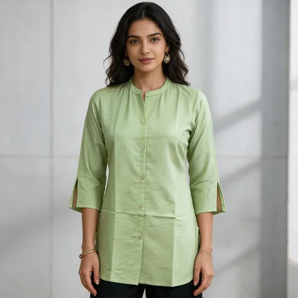 Green_Silk_Blend_Textured_Straight_Kurta_For_Women