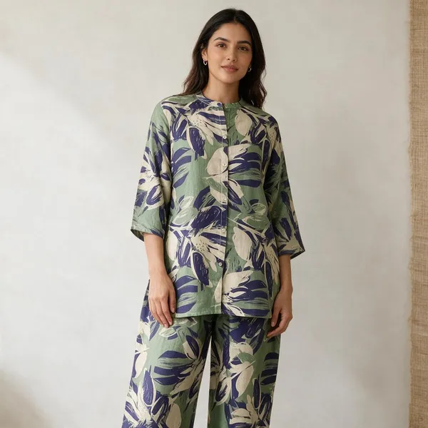 Green_Silk_Blend_Printed_Kurta_Palazzo_Set_For_Women