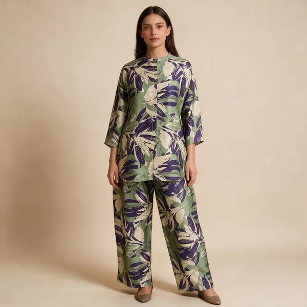 Green_Silk_Blend_Printed_Kurta_Palazzo_Set_For_Women