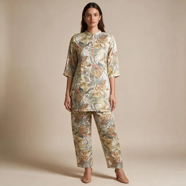 Multicolor_Silk_Blend_Printed_Straight_Kurta_Set_For_Women