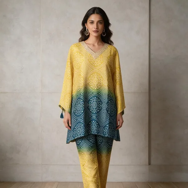 Yellow_Rayon_Printed_Straight_Kurta_Set_For_Women