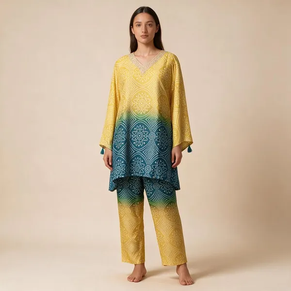Yellow_Rayon_Printed_Straight_Kurta_Set_For_Women