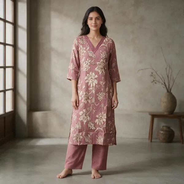Pink_Cotton_Floral_Printed_Straight_Kurta_For_Women