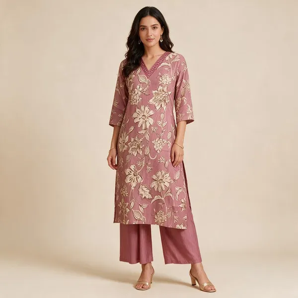Pink_Cotton_Floral_Printed_Straight_Kurta_For_Women