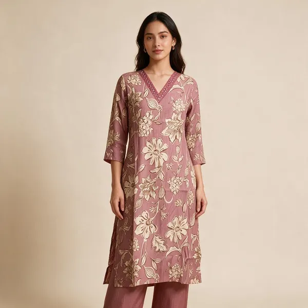 Pink_Cotton_Floral_Printed_Straight_Kurta_For_Women
