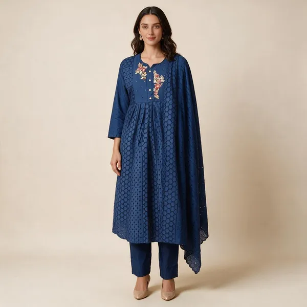 Blue_Silk_Blend_Embroidered_Anarkali_Kurta_Set_For_Women