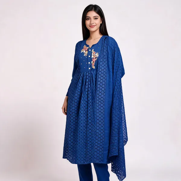 Blue_Silk_Blend_Embroidered_Anarkali_Kurta_Set_For_Women