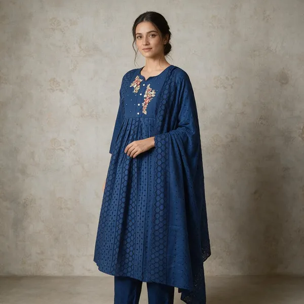 Blue_Silk_Blend_Embroidered_Anarkali_Kurta_Set_For_Women