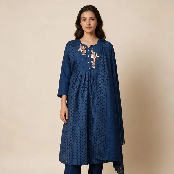 Blue_Silk_Blend_Embroidered_Anarkali_Kurta_Set_For_Women