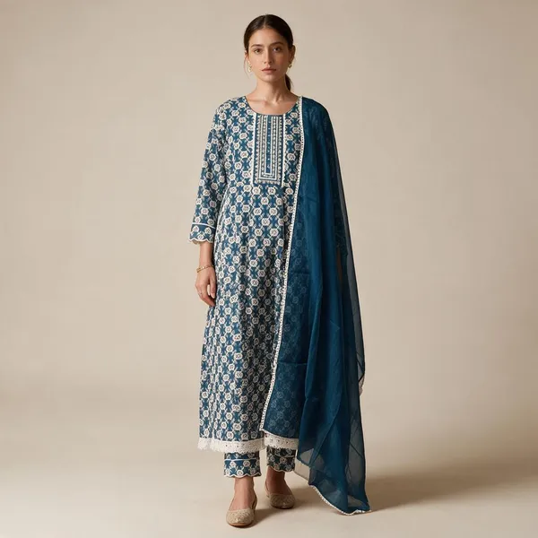 Blue_Natural_Crepe_Printed_Straight_Kurta_Set_For_Women