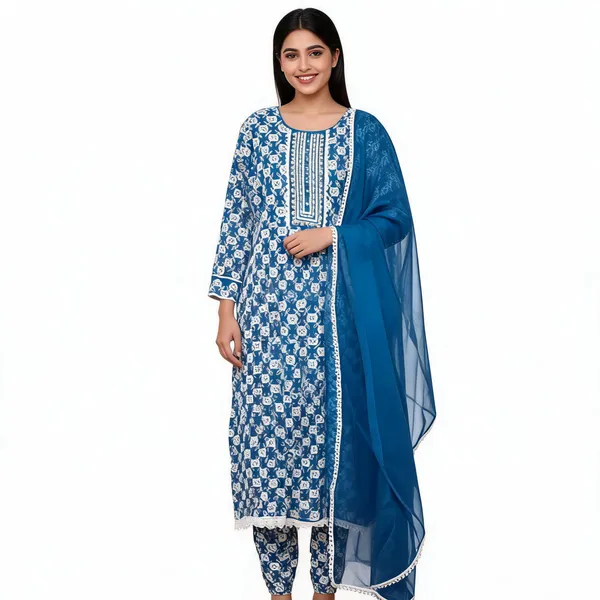 Blue_Natural_Crepe_Printed_Straight_Kurta_Set_For_Women