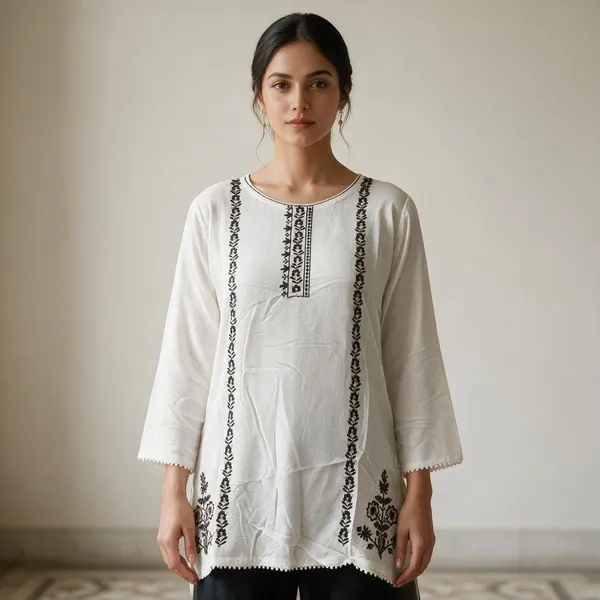 White_Vatican_Silk_Embroidered_Straight_Kurta_For_Women