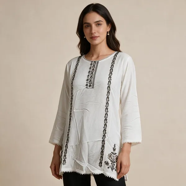 White_Vatican_Silk_Embroidered_Straight_Kurta_For_Women