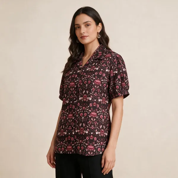 Maroon_Crepe_Relaxed_Fit_Floral_Print_Tunic_Top_For_Women