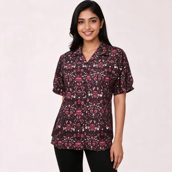 Maroon_Crepe_Relaxed_Fit_Floral_Print_Tunic_Top_For_Women