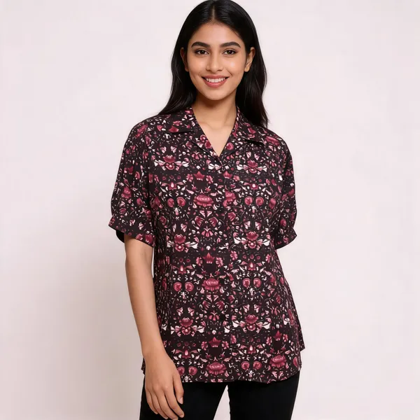 Maroon_Crepe_Relaxed_Fit_Floral_Print_Tunic_Top_For_Women