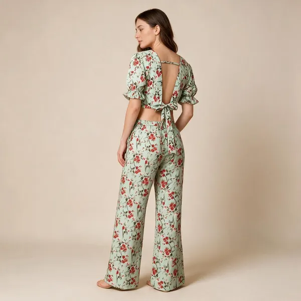 Mint_Vatican_Silk_Floral_Print_Crop_Top_And_Wide_Leg_Pants_Set_For_Women