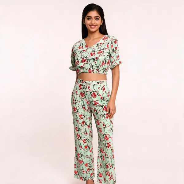 Mint_Vatican_Silk_Floral_Print_Crop_Top_And_Wide_Leg_Pants_Set_For_Women