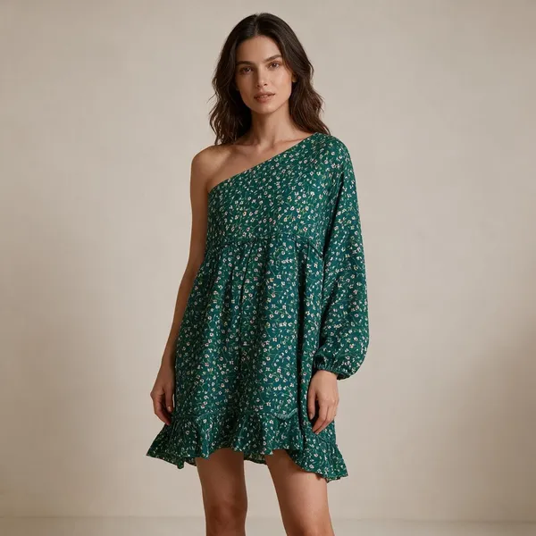 Green_Vatican_Silk_Floral_Print_One_Shoulder_Dress_For_Women