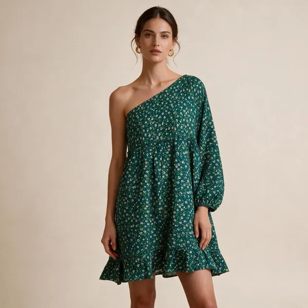 Green_Vatican_Silk_Floral_Print_One_Shoulder_Dress_For_Women