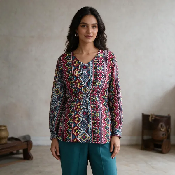 Multicolor_Vatican_Silk_Printed_Regular_Fit_Kurta_Set_For_Women