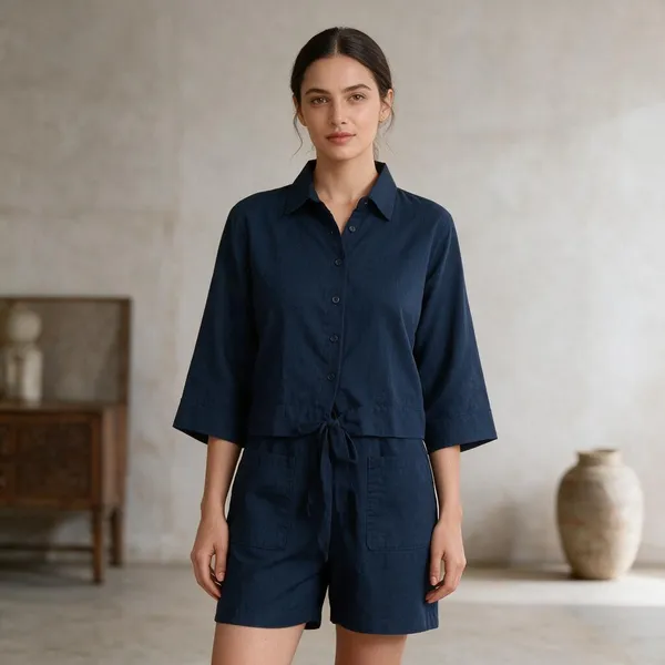 Navy_Vatican_Silk_Collared_Button_Front_Romper_For_Women
