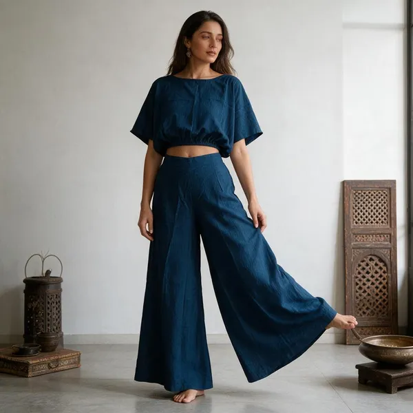 Blue_Vatican_Silk_Wide_Leg_Co_Ord_Set_For_Women