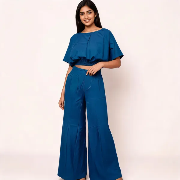 Blue_Vatican_Silk_Wide_Leg_Co_Ord_Set_For_Women