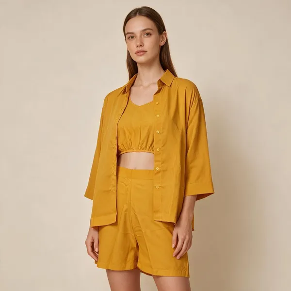 Mustard_Vatican_Silk_Relaxed_Three_Piece_Co_Ord_Set_For_Women