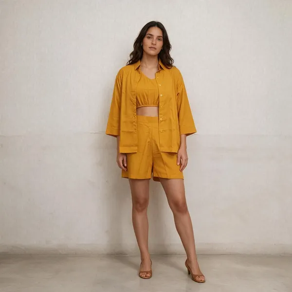 Mustard_Vatican_Silk_Relaxed_Three_Piece_Co_Ord_Set_For_Women