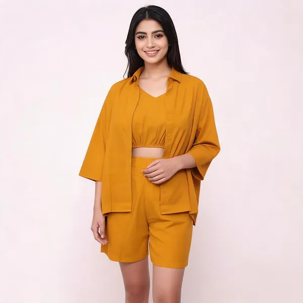 Mustard_Vatican_Silk_Relaxed_Three_Piece_Co_Ord_Set_For_Women