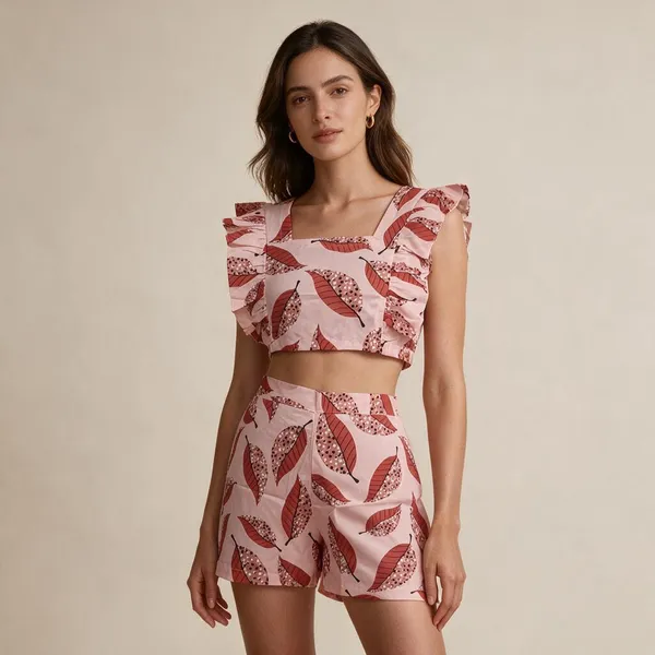 Pink_Vatican_Silk_Printed_Crop_Top_And_Shorts_Co_Ord_Set_For_Women