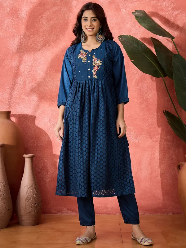 Blue_Silk_Blend_Embroidered_Anarkali_Kurta_Set_For_Women