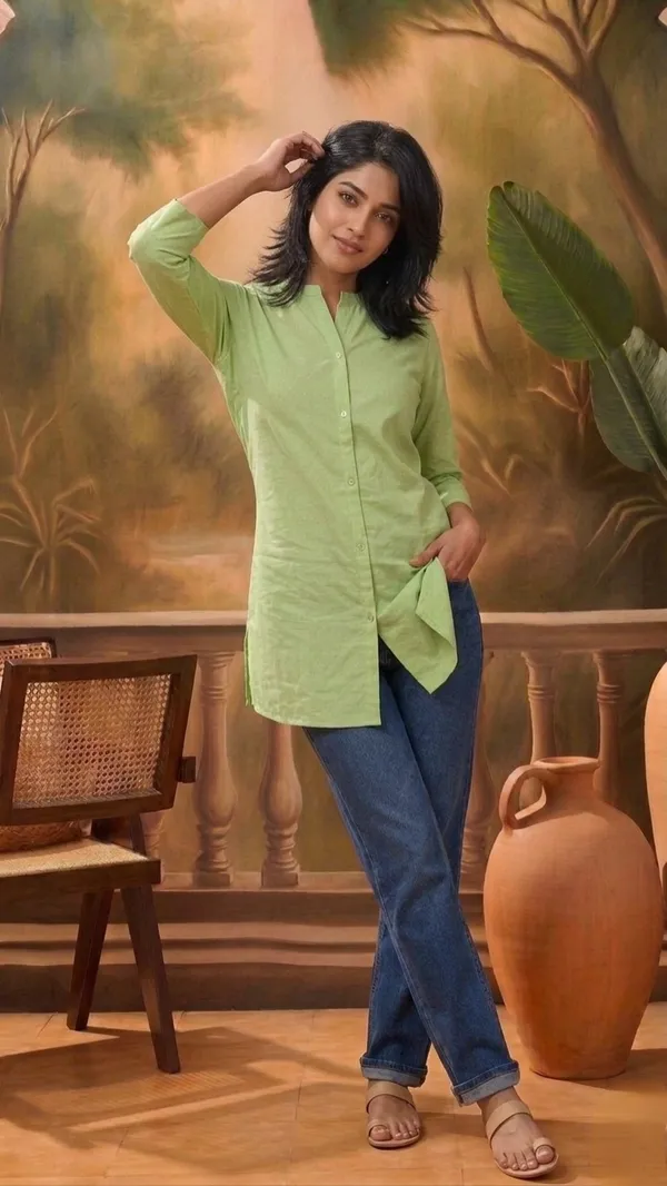 Green_Silk_Blend_Textured_Straight_Kurta_For_Women