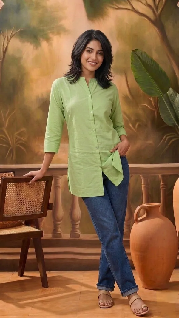 Green_Silk_Blend_Textured_Straight_Kurta_For_Women