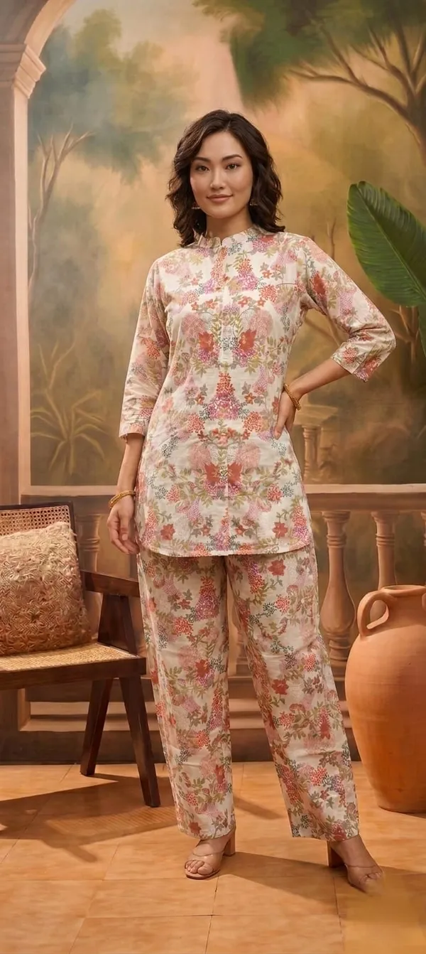 Pink_Silk_Blend_Floral_Print_Regular_Fit_Sleepwear_Set_For_Women