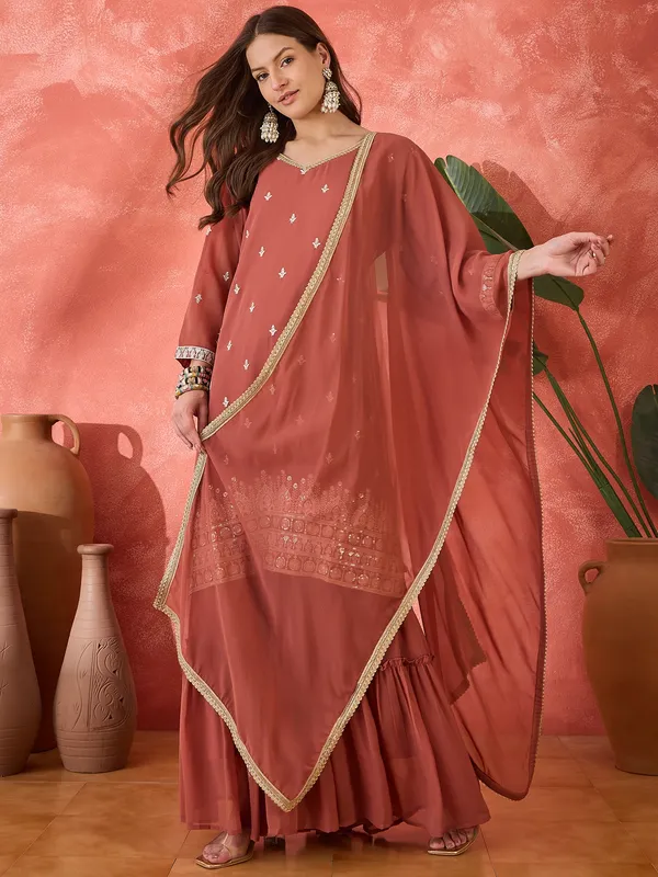 Dusty_Rose_Viscose_Rayon_Embroidered_Kurta_Sharara_Set_For_Women