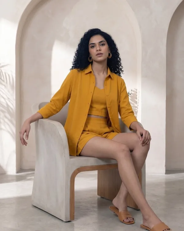 Mustard_Vatican_Silk_Relaxed_Three_Piece_Co_Ord_Set_For_Women