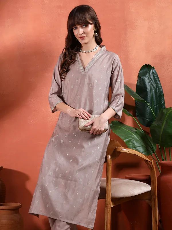 Beige_Cotton_Printed_Straight_Kurta_Set_For_Women