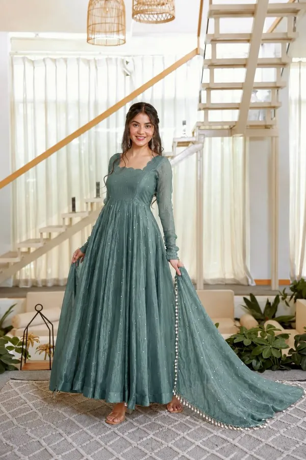 Teal_Salsa_Silk_Anarkali_Suit_Set_For_Women