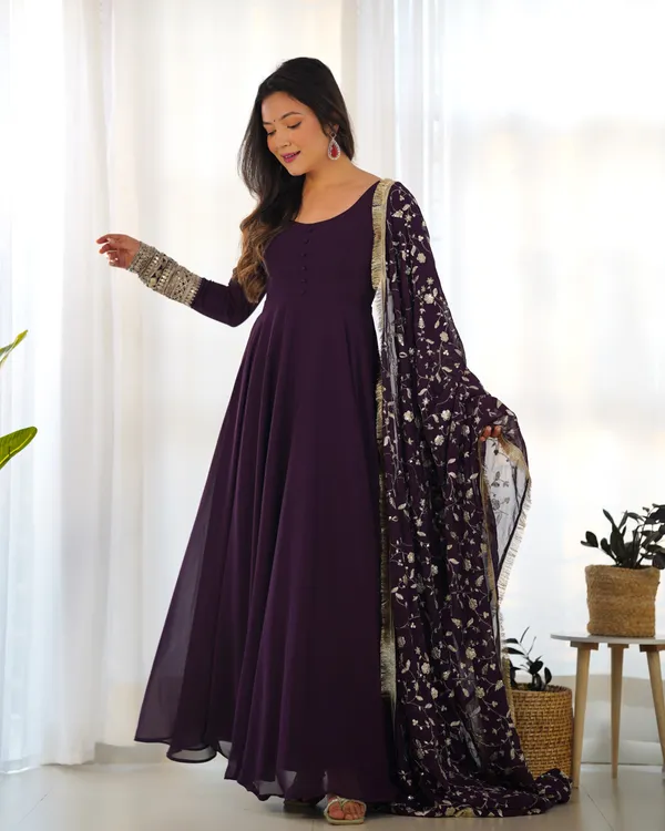 Purple_Georgette_Anarkali_Gown_With_Dupatta_For_Women